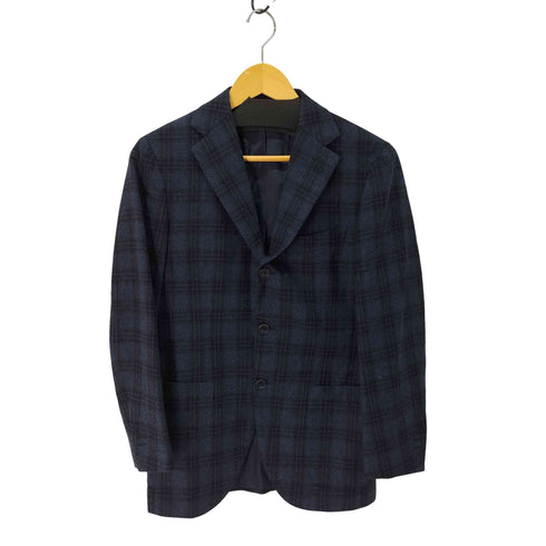 ビームス BEAMS Custom tailor FRATELLI TALLIA DI DELFINO ウール カシミヤ チェック柄 総裏 3B テーラード ジャケット メンズ