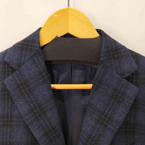 ビームス BEAMS Custom tailor FRATELLI TALLIA DI DELFINO ウール カシミヤ チェック柄 総裏 3B テーラード ジャケット メンズ