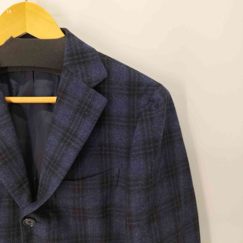 ビームス BEAMS Custom tailor FRATELLI TALLIA DI DELFINO ウール カシミヤ チェック柄 総裏 3B テーラード ジャケット メンズ