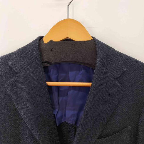 ビームス BEAMS Custom tailor DRAPERS シルクリネンウール ヘリンボーン 背抜 3B テーラード ジャケット メンズ