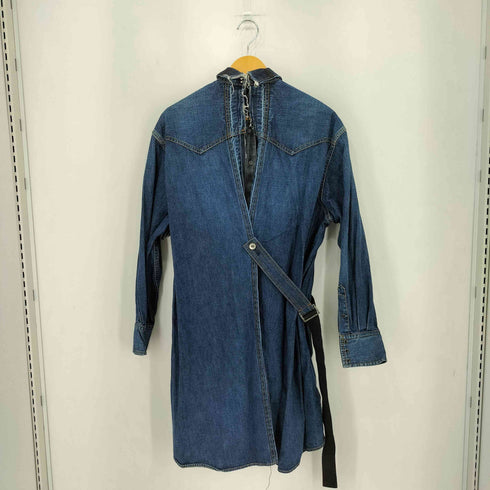 サカイ Sacai デニム 変形 バックオープン ロングシャツ ワンピース レディース 2