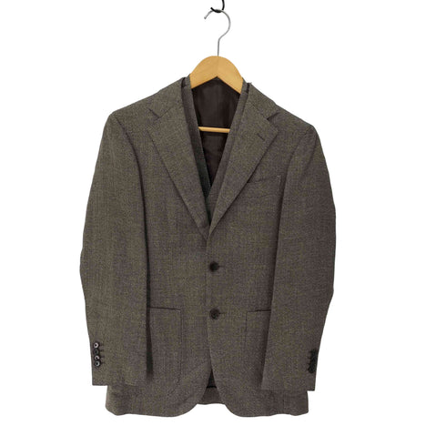 ビームス BEAMS Custom tailor Loro Piana リネンツイード 総裏 3B テーラード ジャケット ベスト 2ピース メンズ