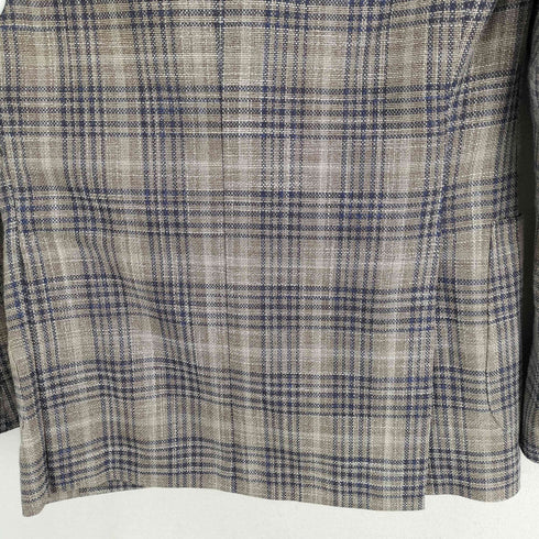 ラルディー二 LARDINI 段返り3B グレンチェックシルクテーラートドジャケット メンズ JPN:44