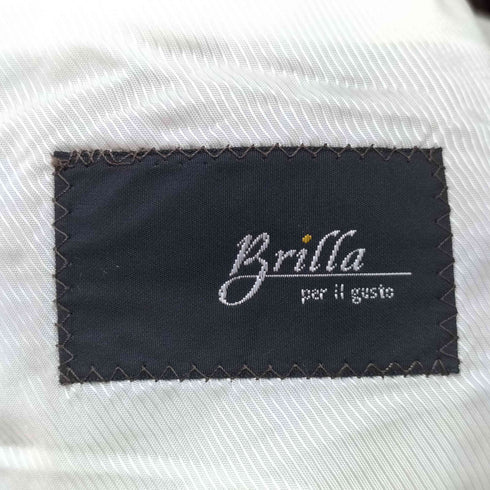 ブリッラペルイルグースト BRILLA per il gusto シルクリネンウールモヘヤ 3B テーラードジャケット マルーン系 メンズ