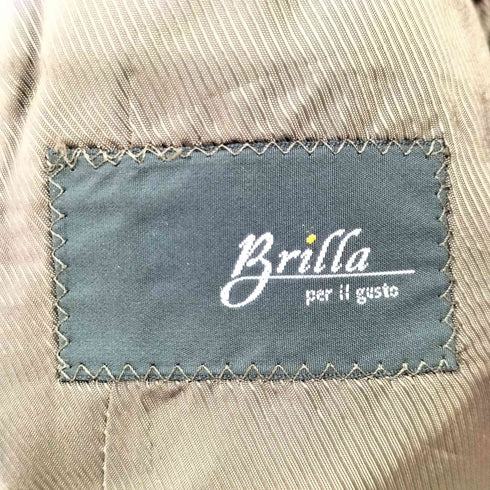 ブリッラペルイルグースト BRILLA per il gusto アルパカ混 ミックスファブリック チェック柄 総裏 3B テーラード ジャケット メンズ JPN:42