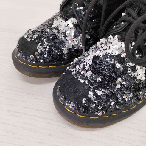 ドクターマーチン Dr.Martens 8ホール スパンコール レースアップブーツ レディース EUR:37