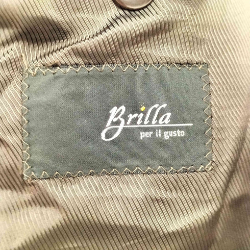 ブリッラペルイルグースト BRILLA per il gusto シルクリネン混 チェックテーラードジャケット メンズ JPN:42