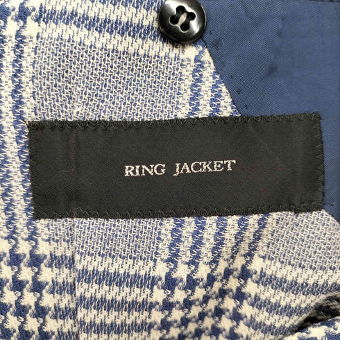 リングジャケット RING JACKET ウール100 グレンチェック 3B テーラードジャケット サマージャケット メンズ JPN:42