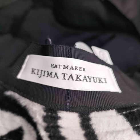 キジマタカユキ KIJIMA TAKAYUKI ロゴ刺繍 ゼブラ柄 フェイクファー バケットハット メンズ 7 1/2