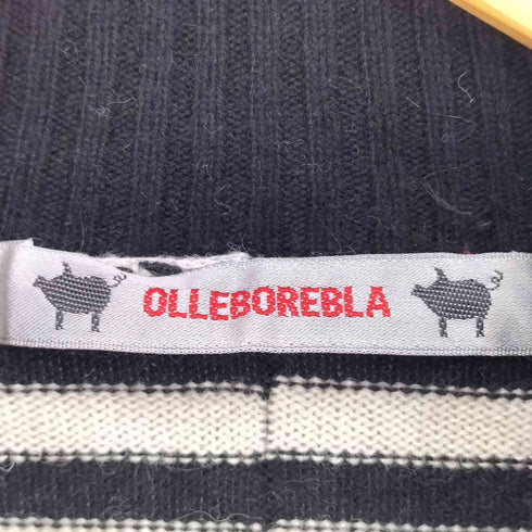 アルベロベロ OLLEBOREBLA オレボレブラ ブタさん キリンさん ビジュー スパンコール装飾 フリンジ ツートン ハイネック ニット レディース