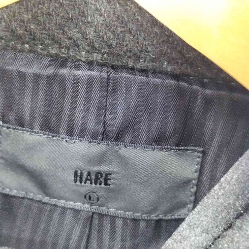 ハレ HARE フロントボタン ロングスリーブ ショート ピーコート メンズ L