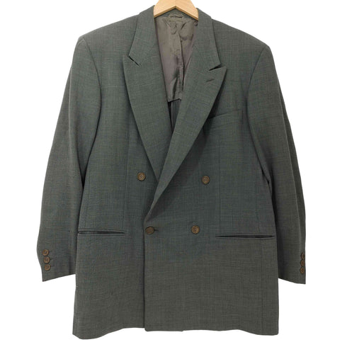 ジョルジオアルマーニ Giorgio Armani 90s イタリア製 黒タグ ピークドラペル ダブルブレスト テーラードジャケット メンズ EUR:54