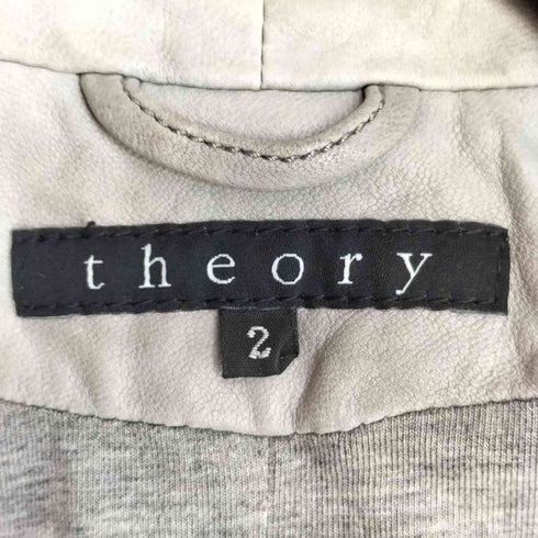 セオリー theory ラムレザー ノーカラージャケット レディース 2