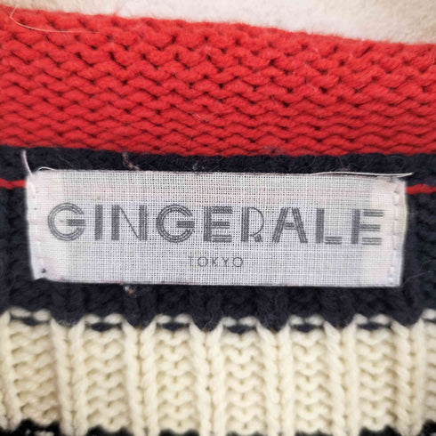 GINGERALE モックネックボーダーニット レディース FREE