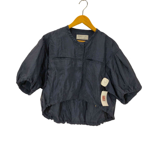 CHARM OF LIFE パフスリーブ ドローコード ナイロン ブラウス レディース FREE