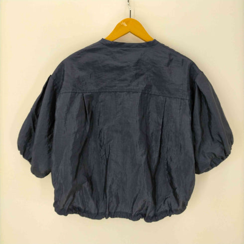 CHARM OF LIFE パフスリーブ ドローコード ナイロン ブラウス レディース FREE