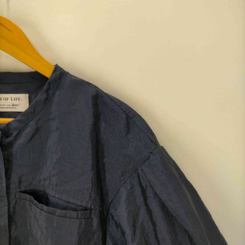 CHARM OF LIFE パフスリーブ ドローコード ナイロン ブラウス レディース FREE