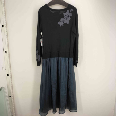 ソマリ SOMARI レースニット シャイニーシアー切替ワンピース レディース JPN:1