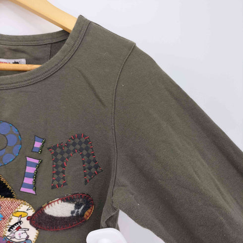 アルベロベロ OLLEBOREBLA オレボレブラ うさぎ ビジュースパンコール装飾 変形 テールカット クルーネック 長袖 Tシャツ レディース