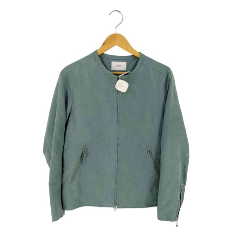インヘリット INHERIT SYNTHETIC LEATHER フェイクレザースエードノーカラージャケット メンズ S