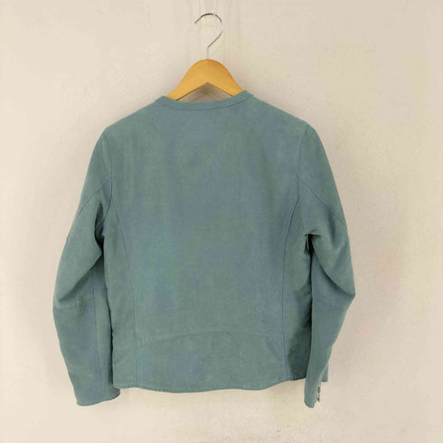 インヘリット INHERIT SYNTHETIC LEATHER フェイクレザースエードノーカラージャケット メンズ S