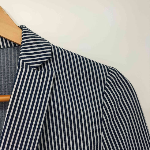 トゥモローランドコレクション TOMORROWLAND collection サッカーストライプ ピークドラペル ジャケット レディース JPN:36