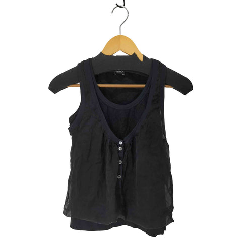 ディーアンドジードルチェアンドガッバーナ D&G DOLCE&GABBANA シルク メッシュ レイヤード ブラウス キャミソール レディース import:XS