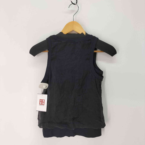ディーアンドジードルチェアンドガッバーナ D&G DOLCE&GABBANA シルク メッシュ レイヤード ブラウス キャミソール レディース import:XS