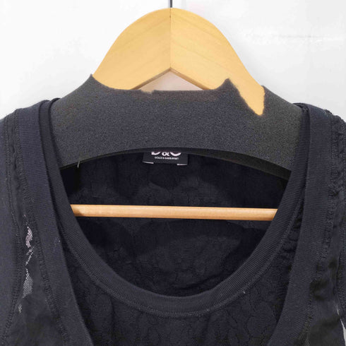 ディーアンドジードルチェアンドガッバーナ D&G DOLCE&GABBANA シルク メッシュ レイヤード ブラウス キャミソール レディース import:XS