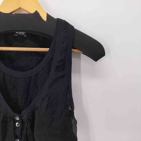 ディーアンドジードルチェアンドガッバーナ D&G DOLCE&GABBANA シルク メッシュ レイヤード ブラウス キャミソール レディース import:XS