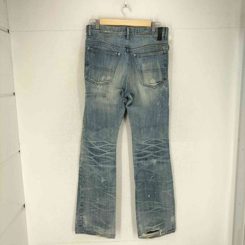 イサムカタヤマバックラッシュ ISAMU KATAYAMA BACKLASH デストロイ加工 フレアデニムパンツ メンズ M