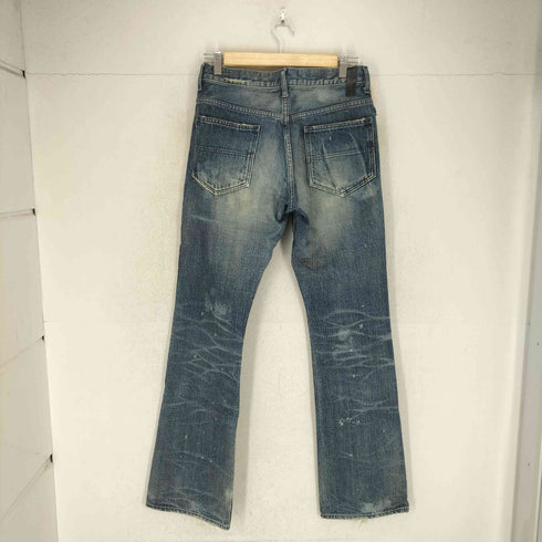 イサムカタヤマバックラッシュ ISAMU KATAYAMA BACKLASH デストロイ加工 フレアデニムパンツ メンズ M