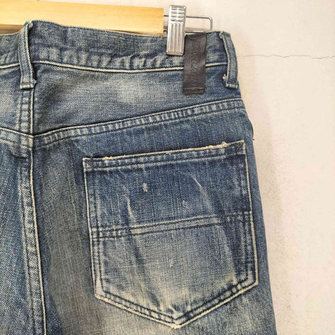 イサムカタヤマバックラッシュ ISAMU KATAYAMA BACKLASH デストロイ加工 フレアデニムパンツ メンズ M