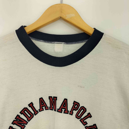 80-90s シングルステッチ ラバープリント INDIANAPOLIS クルーネック半袖Tシャツ メンズ