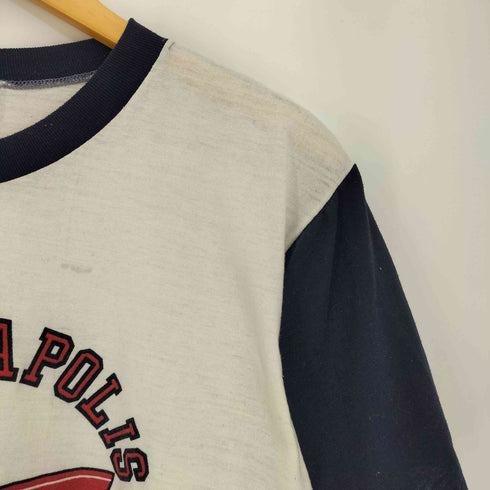 80-90s シングルステッチ ラバープリント INDIANAPOLIS クルーネック半袖Tシャツ メンズ
