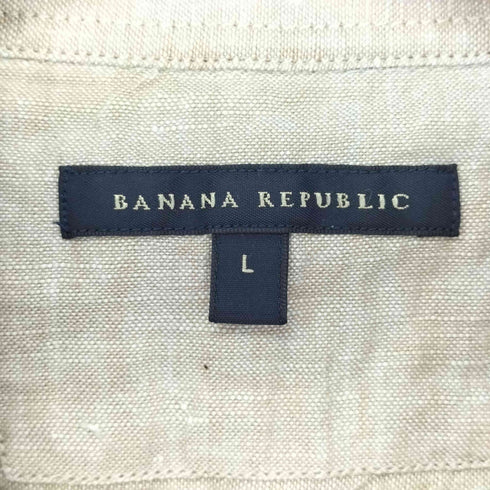 バナナリパブリック BANANA REPUBLIC リネン コットン 半袖 プレーンシャツ メンズ import:L