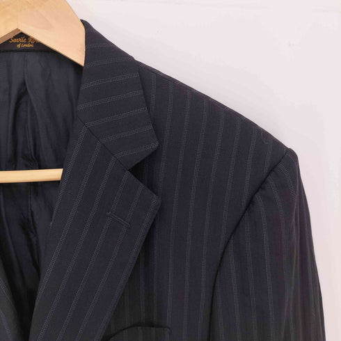 ドーメイル DORMEUIL ストライプ ウール 2B テーラードジャケット 1タック スラックス スーツセットアップ メンズ 94