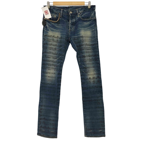 ヒステリックグラマー HYSTERIC GLAMOUR SP加工MUSIC NOTE 音符 楽譜 デニムパンツ メンズ 32