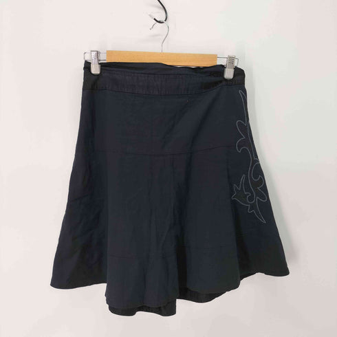 ディーゼル DIESEL 00s フレイム刺繍 変形 コットン スカート レディース UK:25