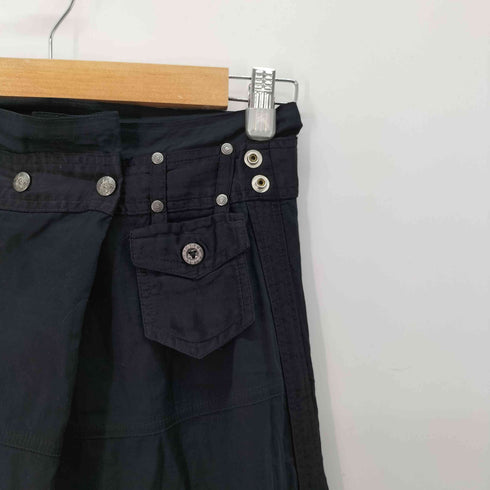 ディーゼル DIESEL 00s フレイム刺繍 変形 コットン スカート レディース UK:25