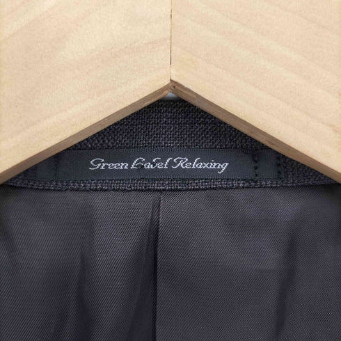 グリーンレーベルリラクシング GREEN LABEL RELAXING チェック柄 ウール 2B テーラードジャケット ノータック スラックス スーツセットアップ メンズ 46