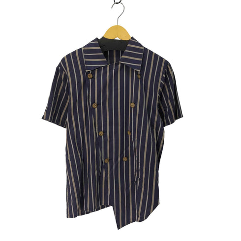 ミルクボーイ MILKBOY 90s 旧タグ 変形 ダブルブレスト ストライプ S/S シャツ メンズ
