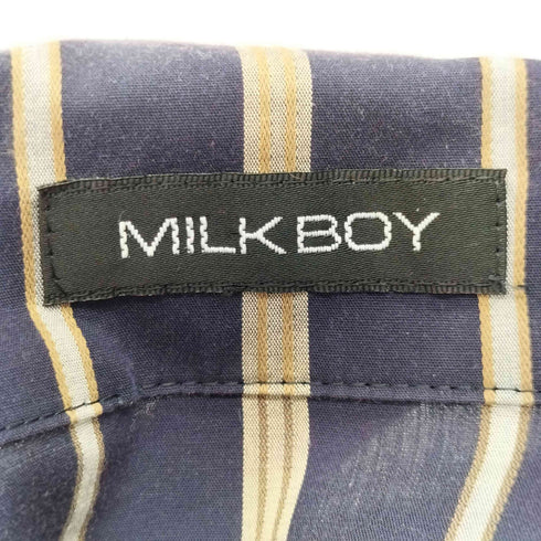 ミルクボーイ MILKBOY 90s 旧タグ 変形 ダブルブレスト ストライプ S/S シャツ メンズ
