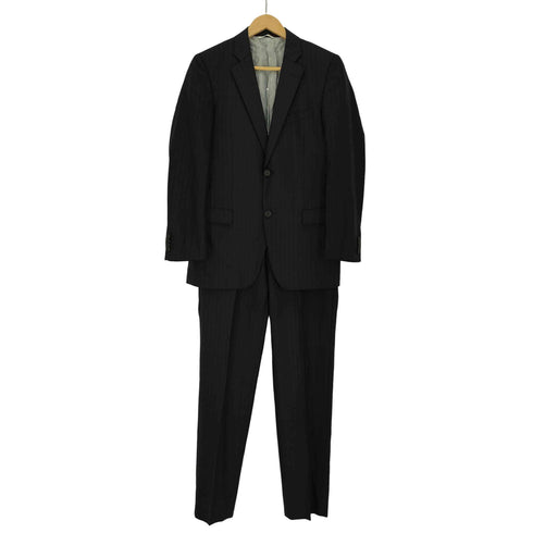 エルメネジルドゼニア Ermenegildo Zegna ストライプ ウール 2B テーラードジャケット ノータック スラックス スーツセットアップ メンズ 46