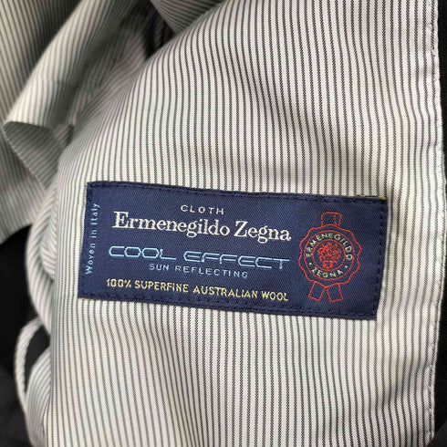 エルメネジルドゼニア Ermenegildo Zegna ストライプ ウール 2B テーラードジャケット ノータック スラックス スーツセットアップ メンズ 46