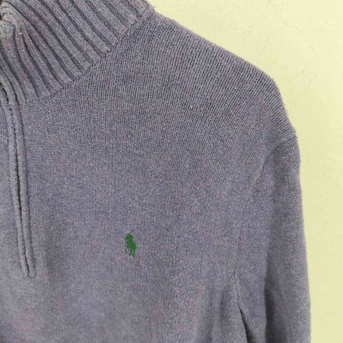 ポロバイラルフローレン Polo by RALPH LAUREN ポニー刺繍入り コットンニット ハーフジップ トップス メンズ import:L