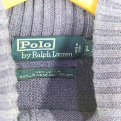 ポロバイラルフローレン Polo by RALPH LAUREN ポニー刺繍入り コットンニット ハーフジップ トップス メンズ import:L