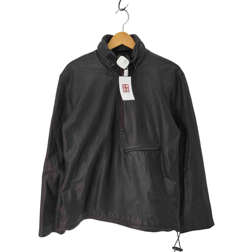 テットオム TETE HOMME 牛革 カウレザー サイドジップ ハーフジップ プルオーバー レザージャケット 裏地メッシュ メンズ JPN:L