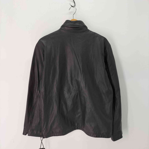 テットオム TETE HOMME 牛革 カウレザー サイドジップ ハーフジップ プルオーバー レザージャケット 裏地メッシュ メンズ JPN:L