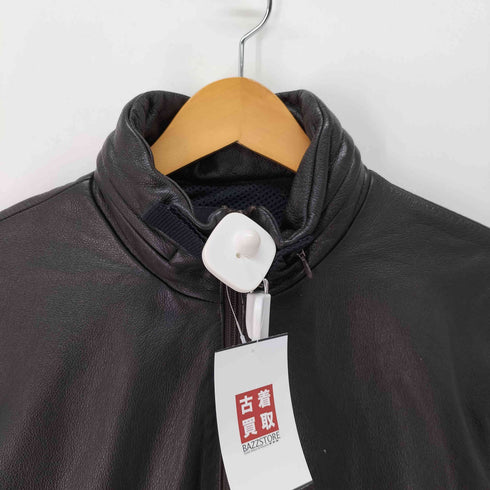 テットオム TETE HOMME 牛革 カウレザー サイドジップ ハーフジップ プルオーバー レザージャケット 裏地メッシュ メンズ JPN:L